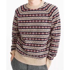 J Crew Lambswool Fair Isle Crew Neck Sweater Large